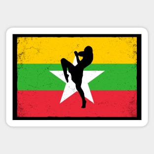 Myanmar Flag Lethwei Fighter Sticker